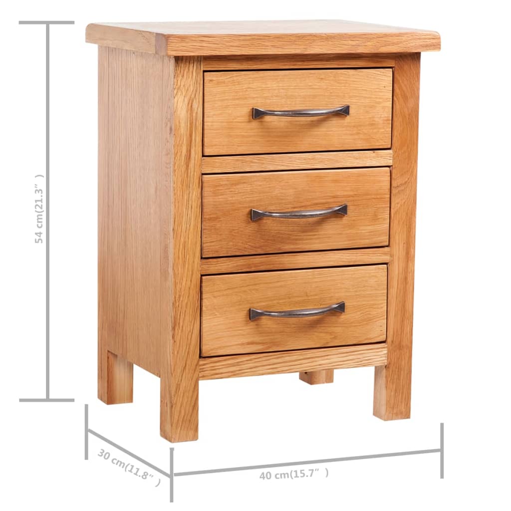 Mesitas De Noche 2 Unidades Madera Maciza De Roble 40x30x54 Cm_4
