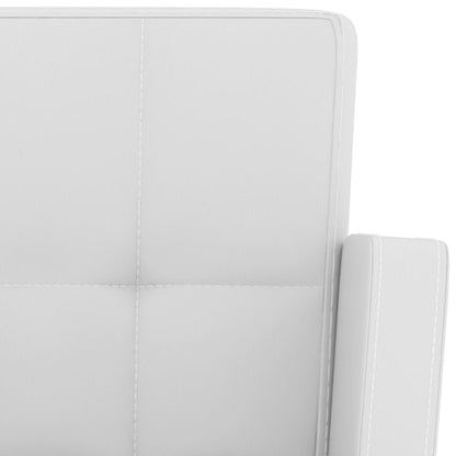 Taburetes De Cocina 2 Unidades Cuero Sintético Blanco_5