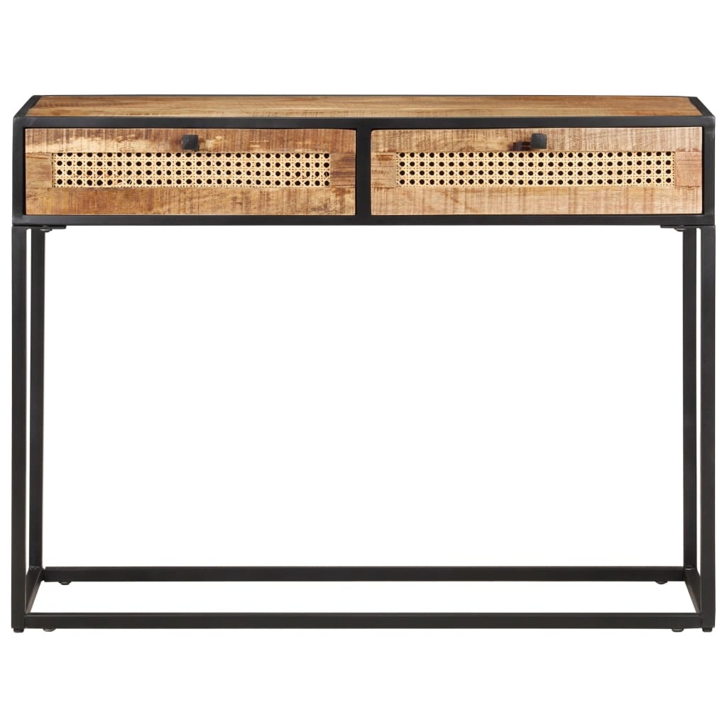Mesa Consola De Madera De Mango Rugosa 100x35x75 Cm_1