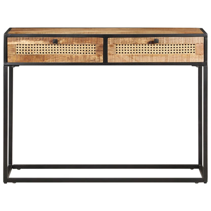 Mesa Consola De Madera De Mango Rugosa 100x35x75 Cm_1