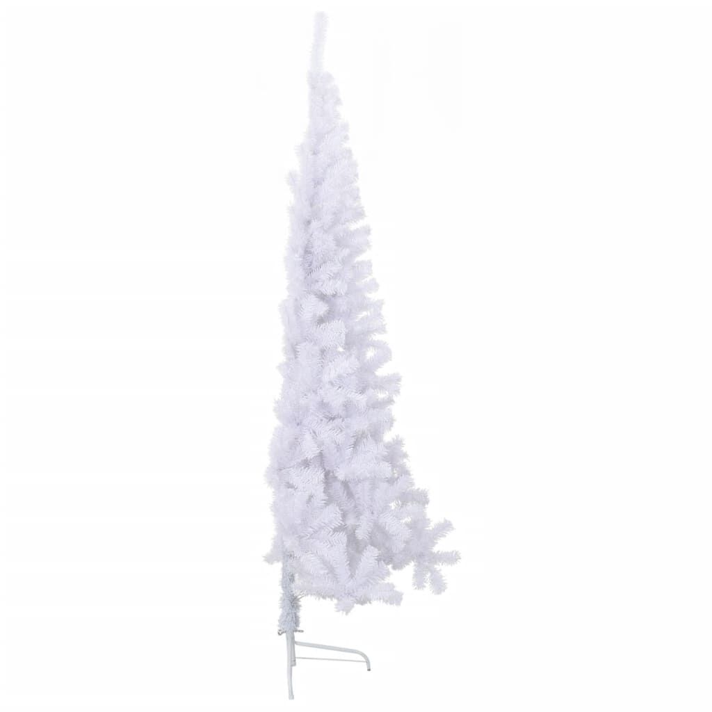 Vidaxl Medio Árbol De Navidad Artificial Con Soporte Pvc Blanco 240 Cm_3