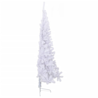 Vidaxl Medio Árbol De Navidad Artificial Con Soporte Pvc Blanco 240 Cm_3