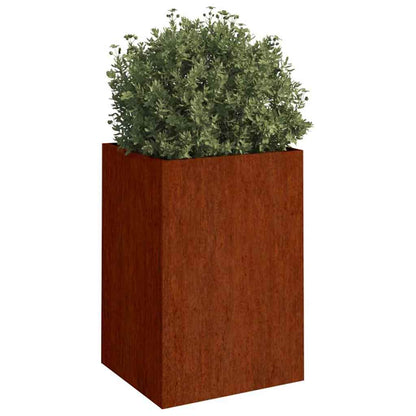 Jardinera De Acero Corten 42x38x75 Cm_2