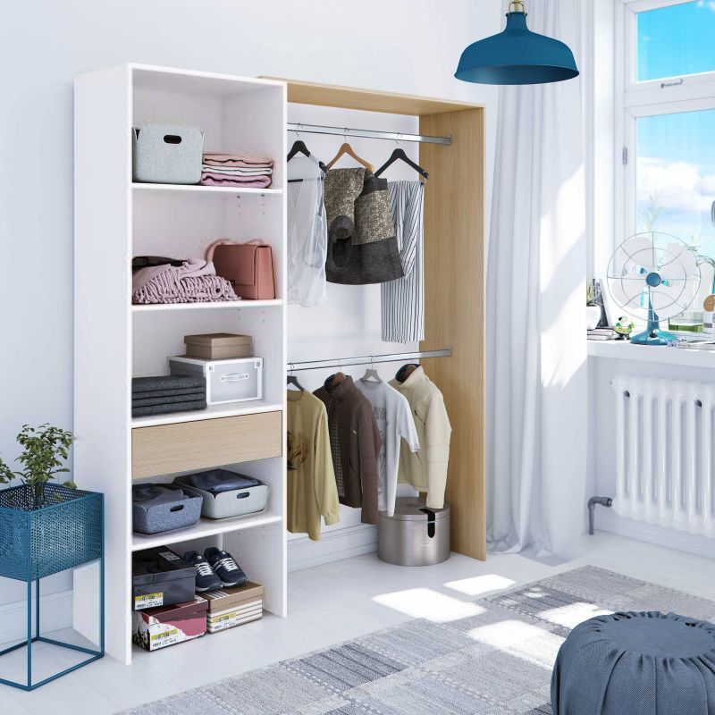 Armario Vestidor Melamina, Blanco Artik, X 187 X 40cm_2