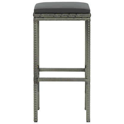 Taburetes Altos Con Cojines 4 Uds Ratán Sintético Gris_2