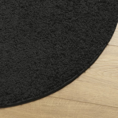 Vidaxl Alfombra Peluda De Pelo Largo Moderna Pamplona Negra Ø 80 Cm_3