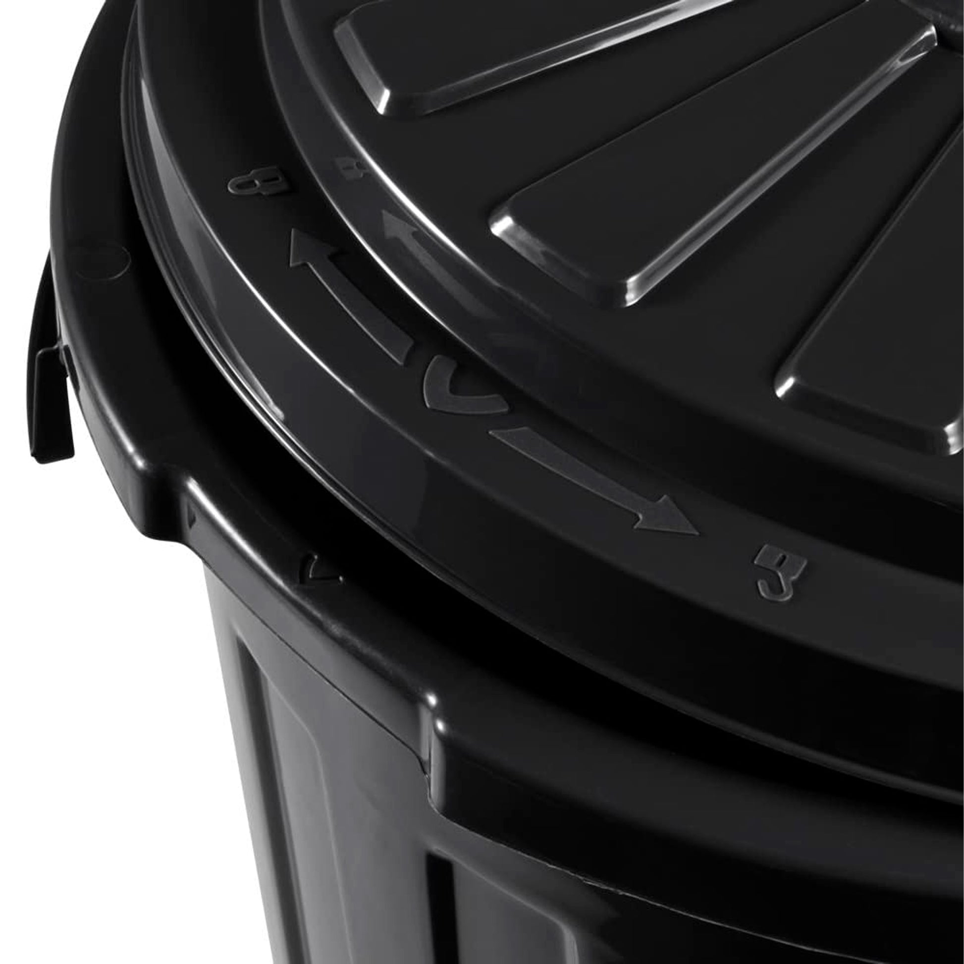 Set De 3 Cubos De Basura/papelera Polivalente Mats Con Tapa Cerrable De Plastico Resistente 7/23/50 Litros En Color Grafito_4