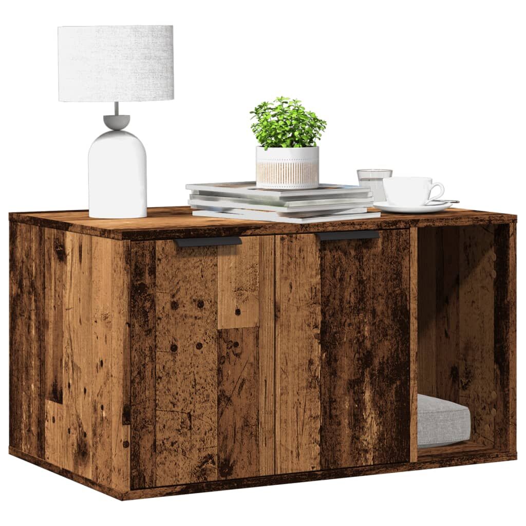 Vidaxl Mueble Arenero De Gatos Madera Ingeniería Envejecida 80x50x45cm_1