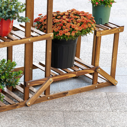 Outsunny Soporte Madera Flores Estantería De Macetas Con 6 Estantes 95x28x96,5cm_4