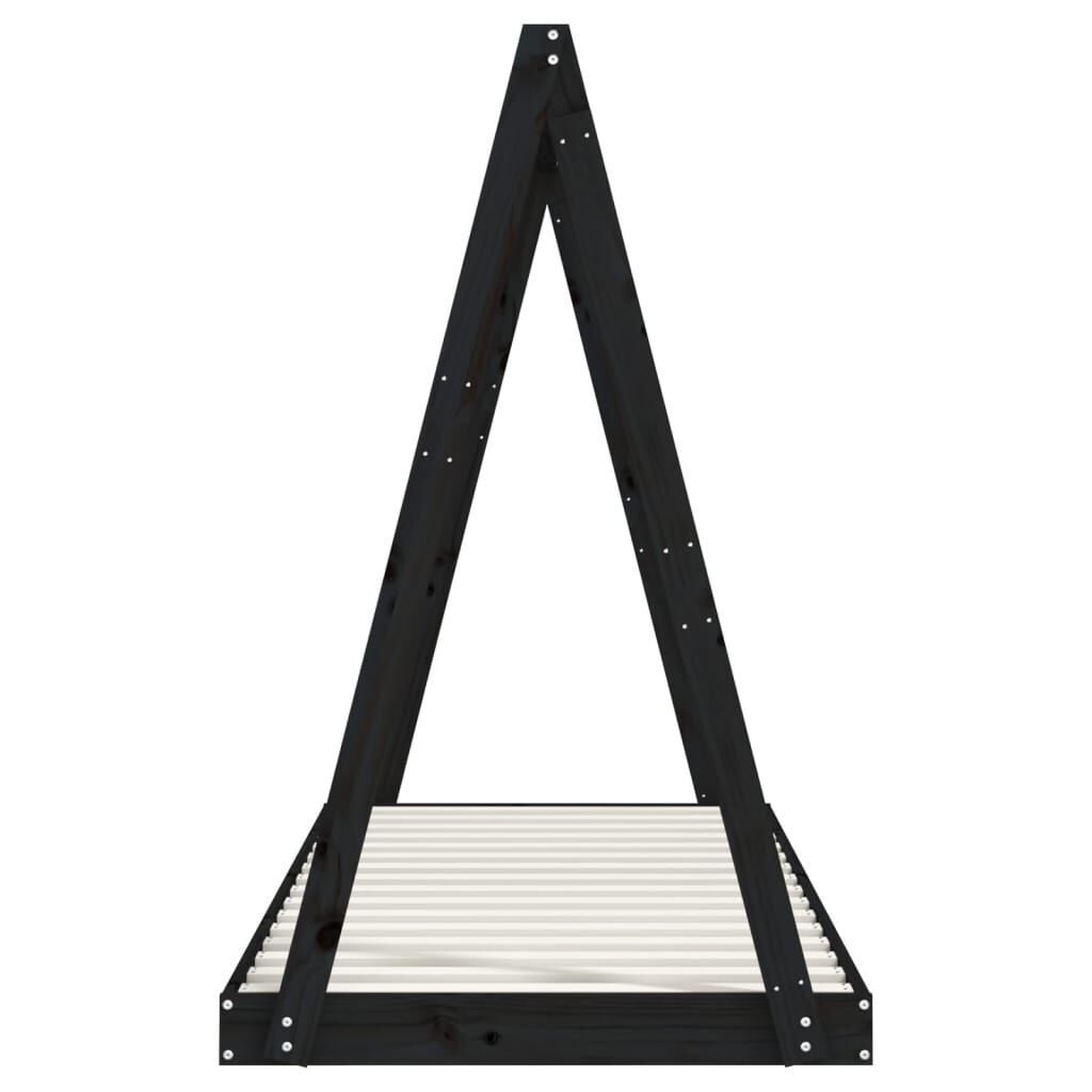 Vidaxl Estructura De Cama Para Niños Madera De Pino Negro 80x200 Cm_4
