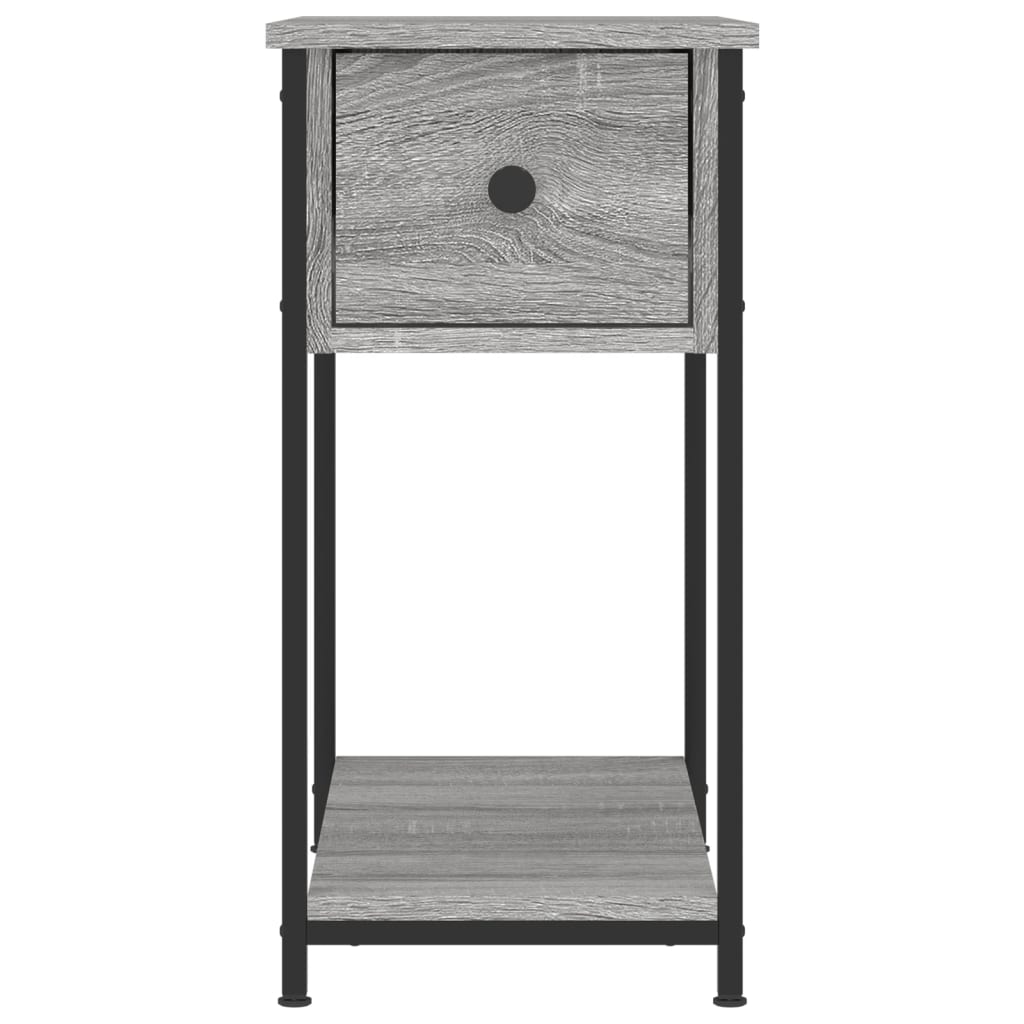 Mesita De Noche Madera De Ingeniería Gris Sonoma 30x60x60 Cm_3