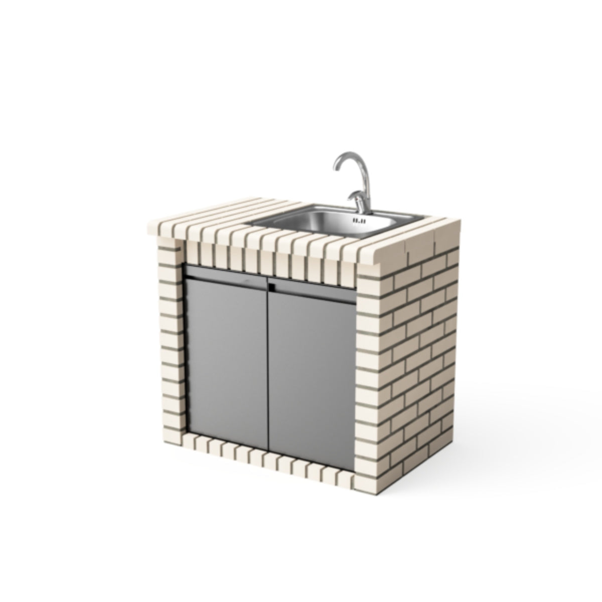 Módulo bancada con fregadero Volterra beige, Movelar