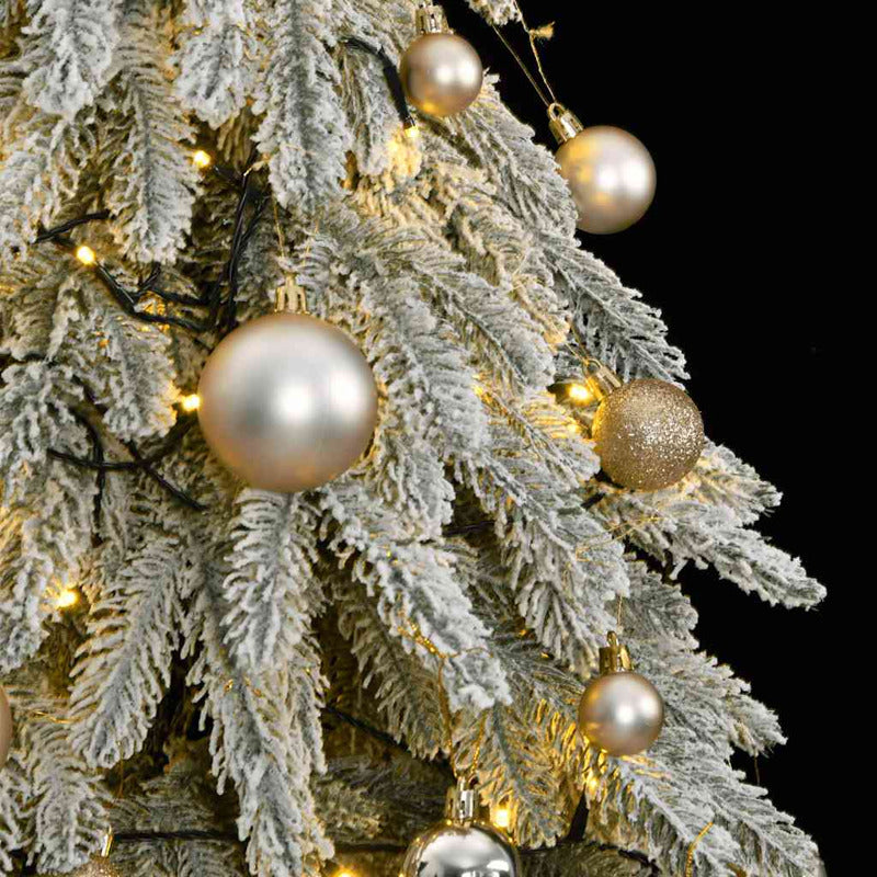 Vidaxl Árbol De Navidad Artificial Con 300 Led Bolas Y Nieve 210 Cm_1