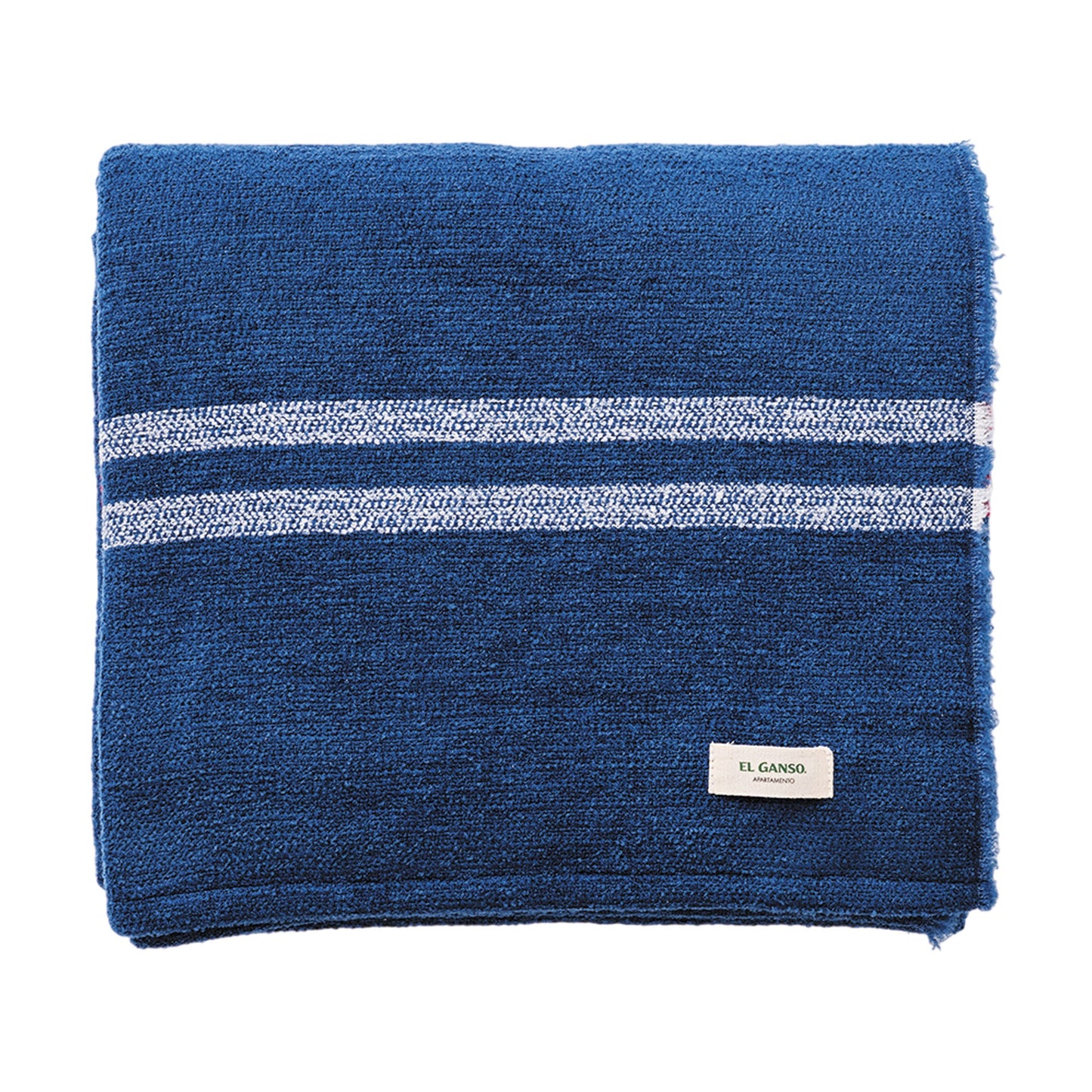 Manta De Punto 140x190cm 340gr Hilo Teñido Color Azul Marino El Ganso