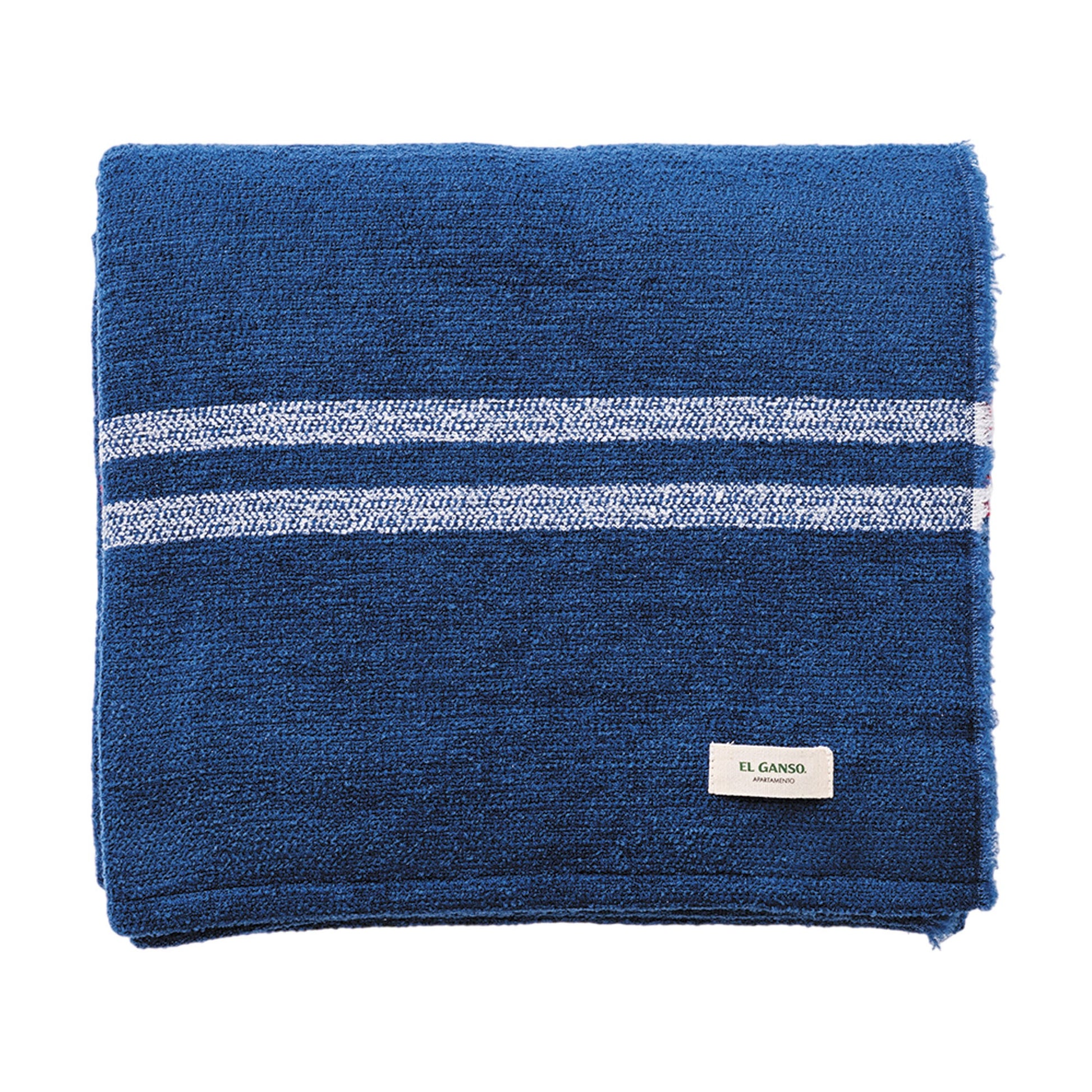 Manta De Punto 140x190cm 340gr Hilo Teñido Color Azul Marino El Ganso