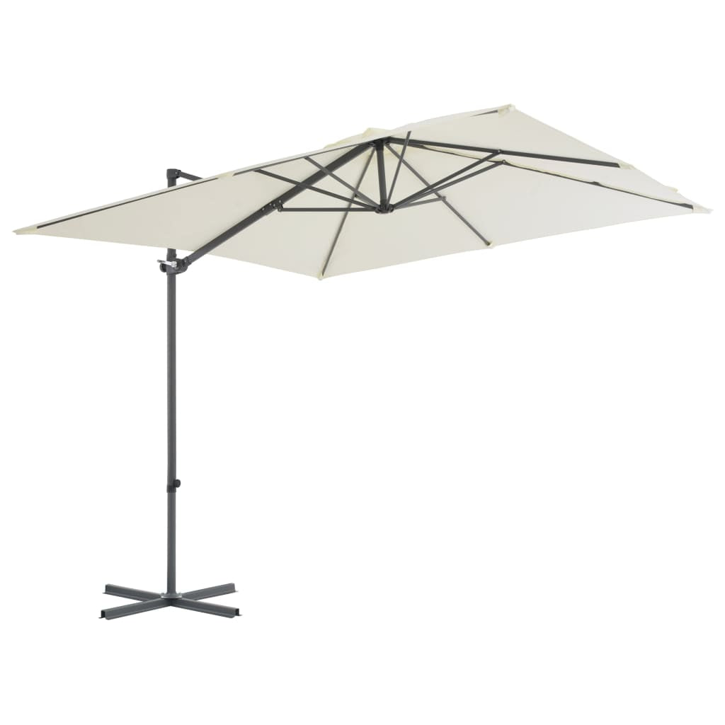 Vidaxl Sombrilla De Jardín Voladiza Con Palo De Acero Arena 250x250 Cm_1