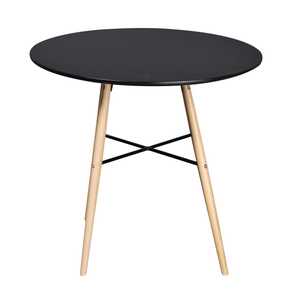 Mesa De Comedor Redonda Mdf Negra_0