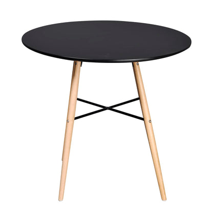 Mesa De Comedor Redonda Mdf Negra_0