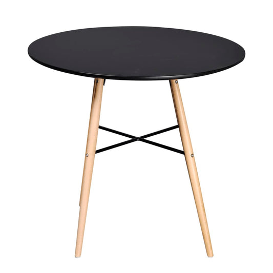 Mesa De Comedor Redonda Mdf Negra_0