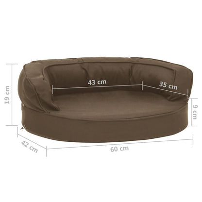 Vidaxl Colchón De Cama De Perro Ergonómico Aspecto Lino Marrón 60x42cm_2