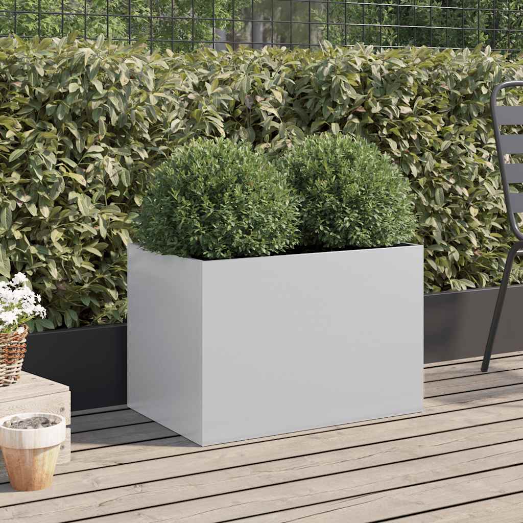 Jardinera De Acero Galvanizado Plateado 62x40x39 Cm_2