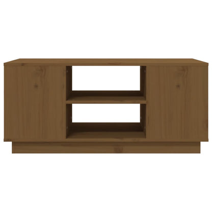 Mesa De Centro Madera Maciza De Pino Marrón Miel 90x49x40,5 Cm_3