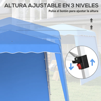 Outsunny Carpa Plegable Pop-up 2,89x2,89 M 2 Paredes Laterales Altura Ajustable_5