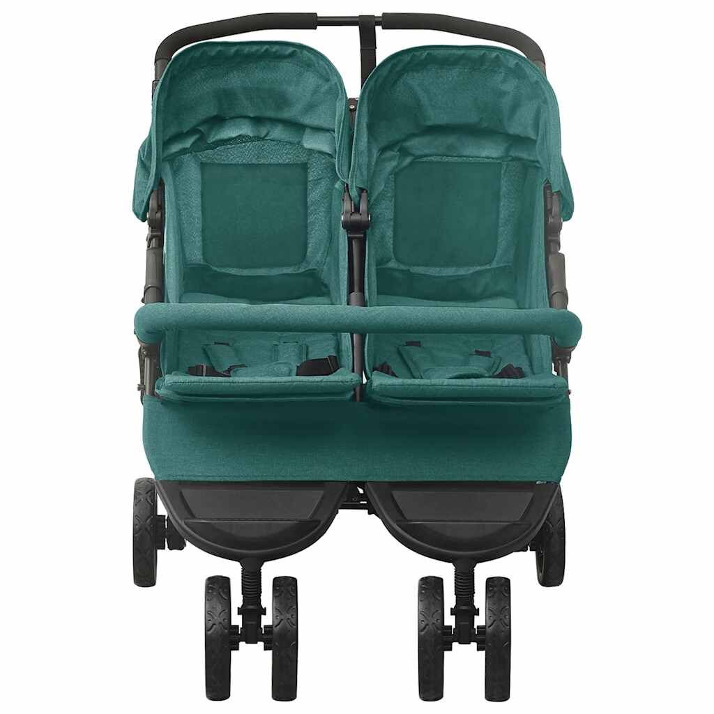 Vidaxl Carrito Para Gemelos De Acero Verde_1