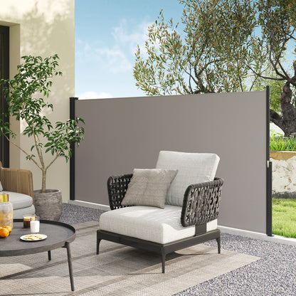 Outsunny Toldo Lateral Retráctil Pantalla Enrollable 300x140 Cm Gris Claro_3