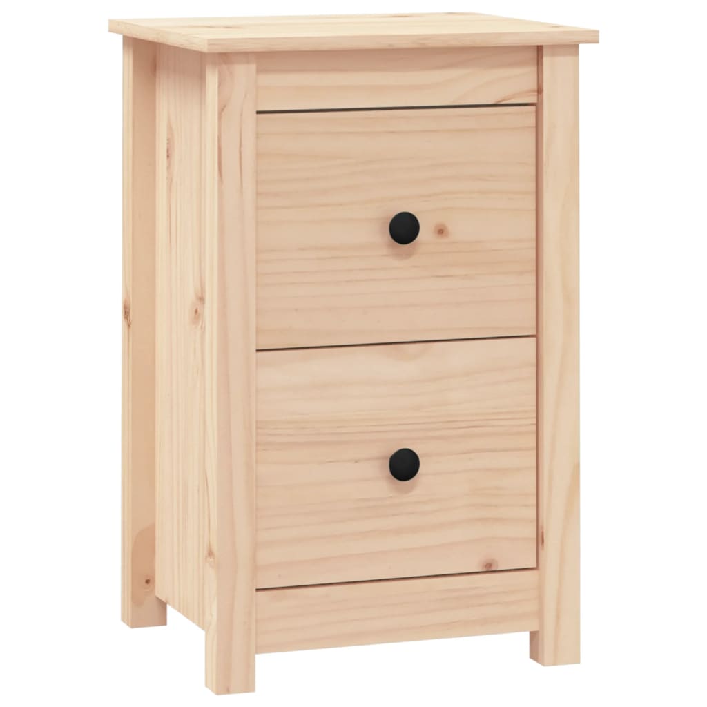 Mesita De Noche Madera Maciza De Pino 40x35x61,5 Cm_0