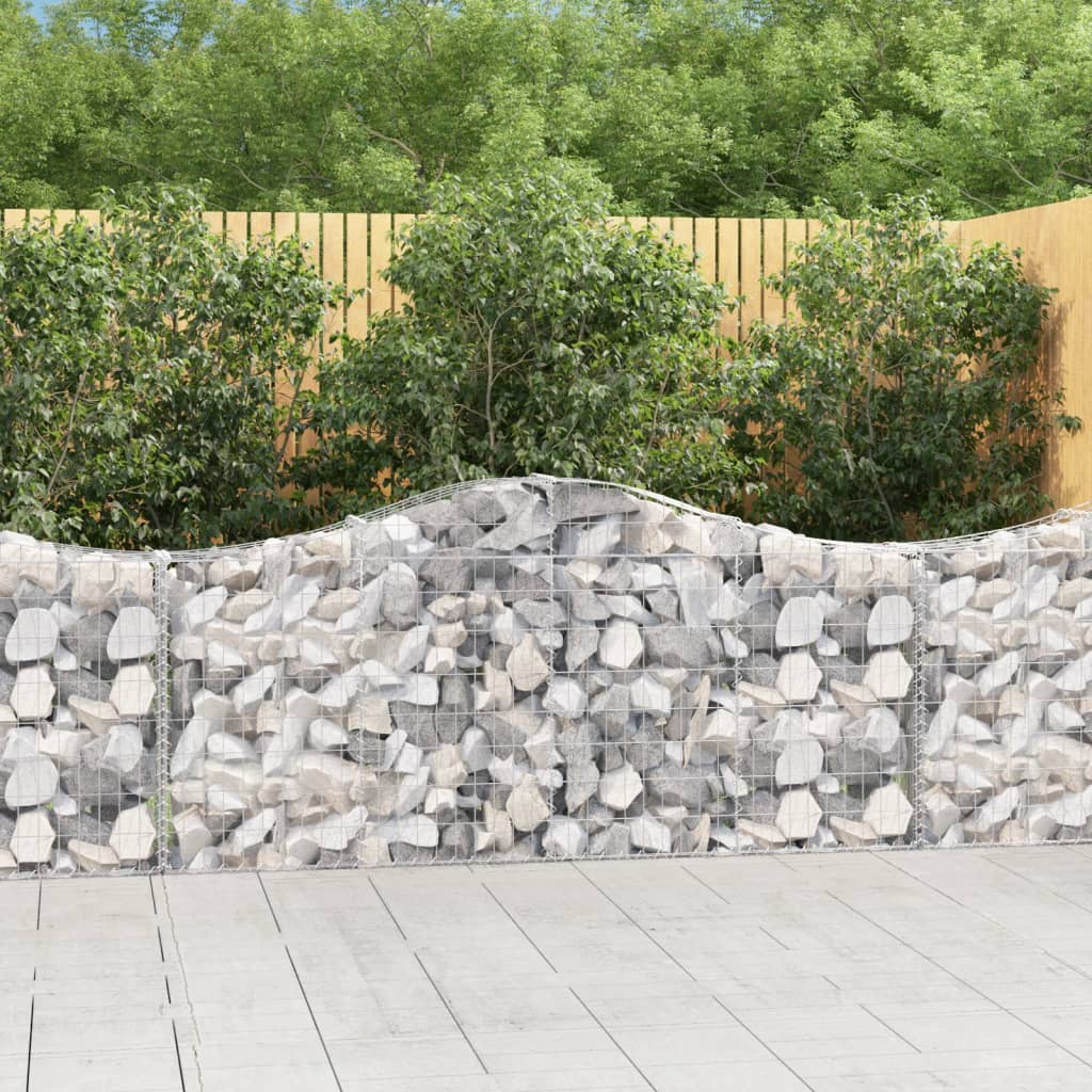 Cestas De Gaviones 9 Uds Forma De Arco Hierro 200x30x80/100 Cm_1