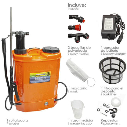 Sulfatadora Electrica A Bateria Doble Uso Bateria O Manual, Con Bateria Recargable 12 V / 8 Amperios_1