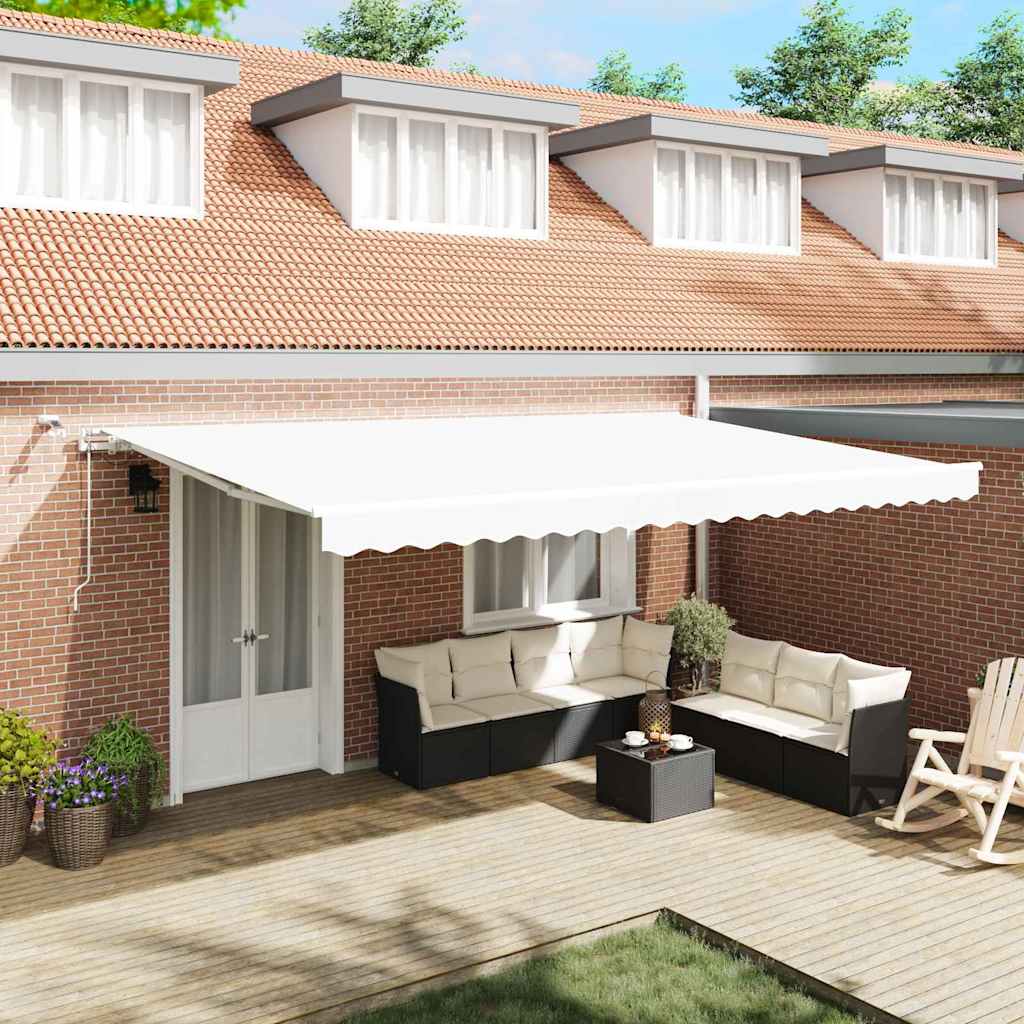 Toldo Retráctil Blanco 500 X 350 Cm Poliéster_1