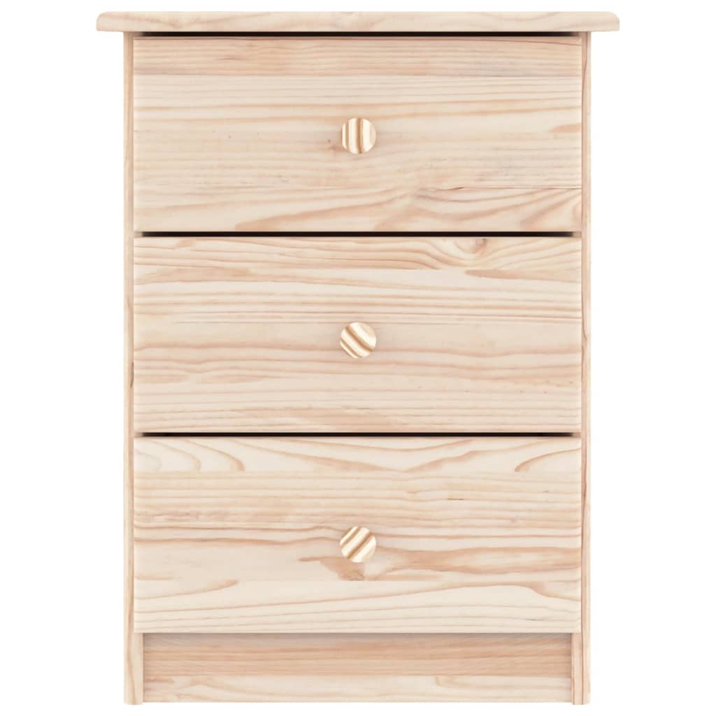 Mesita De Noche Alta Madera Maciza De Pino 41x35x55,5 Cm_1