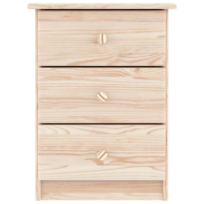 Mesita De Noche Alta Madera Maciza De Pino 41x35x55,5 Cm_1