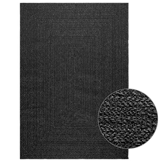 Vidaxl Alfombra Zizur Apariencia Yute Interior Exterior Antracita_0