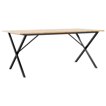 Mesa De Comedor Marco X Madera Maciza Pino Y Acero 180x90x75cm_4
