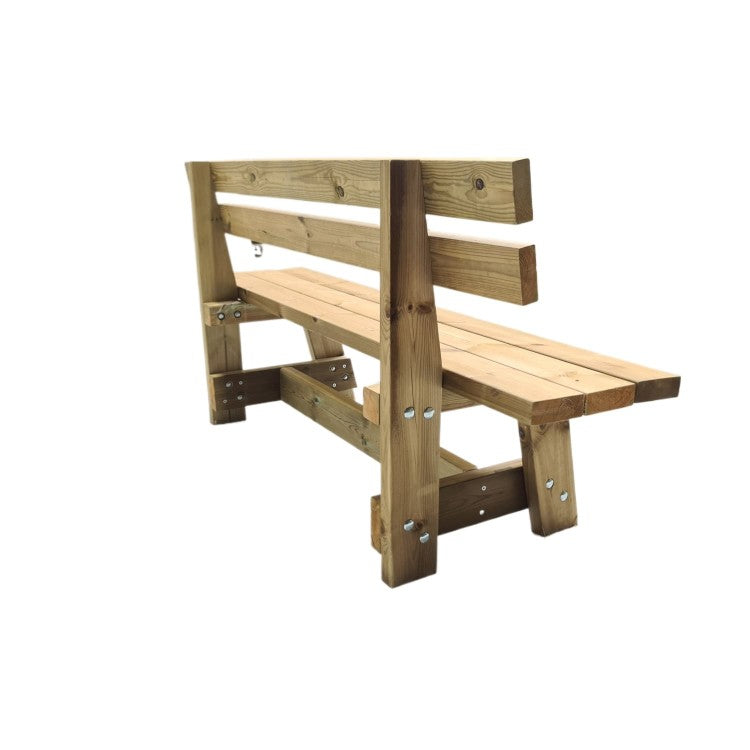 Banco De Madera Con Respaldo Masgames Vic.