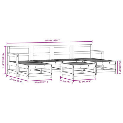 Vidaxl Juego De Muebles De Jardín 7 Piezas Madera Maciza De Pino Gris_2