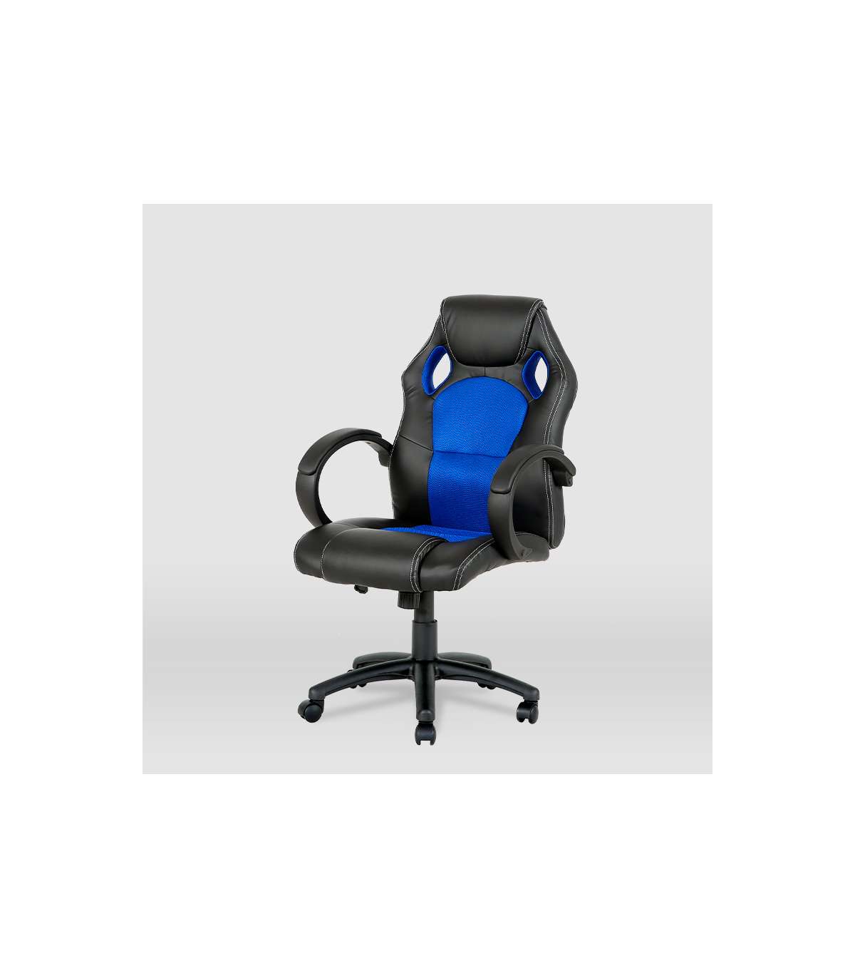 Silla Gaming Olimpia Tapizada En Piel Sintética Negro/azul, 118/127cm(alto) 64.5cm(ancho)_1