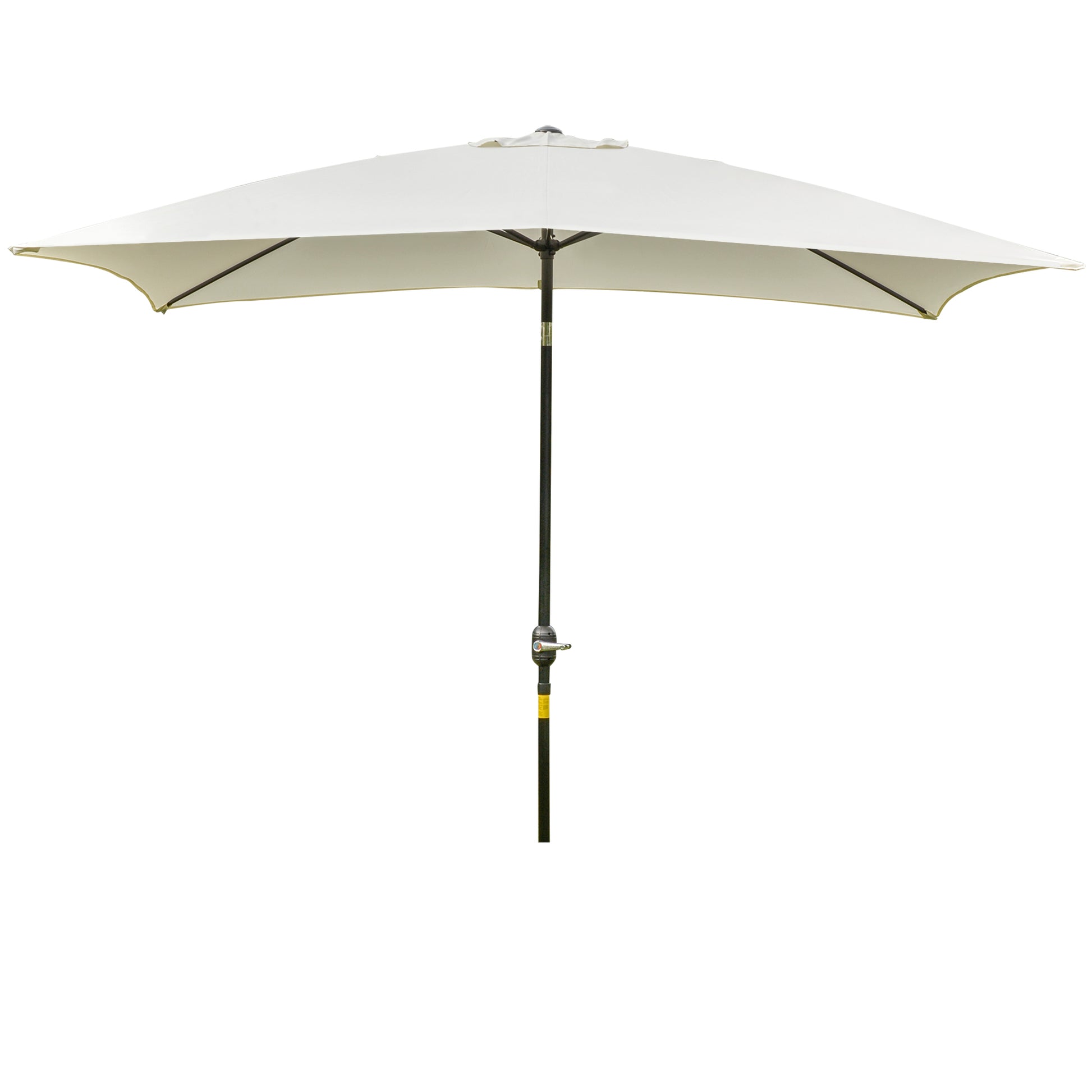 Outsunny Sombrilla Jardín Aluminio 200x300x240 Cm Inclinable Con Manivela Crema_0