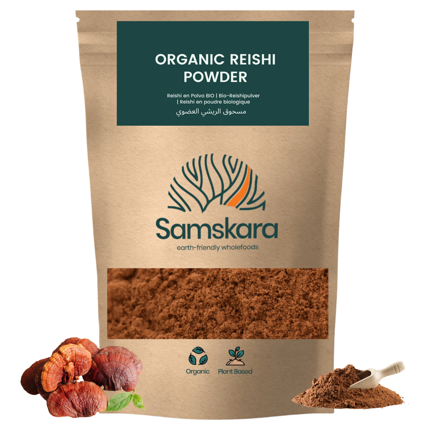 Reishi En Polvo Bio - 100g | Complejo De Hongos Ecológico Vegano Para Café Y Smoothies, 100% Natural, Sin Gluten_0