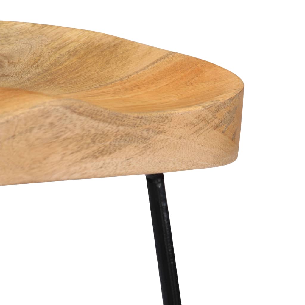 Taburetes De Cocina Gavin 2 Unidades Madera Maciza De Mango_4
