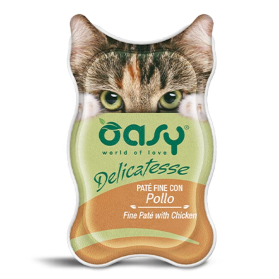 18 Tarrinas De Pate Oasy Para Gato Con Pollo 18x85g_0
