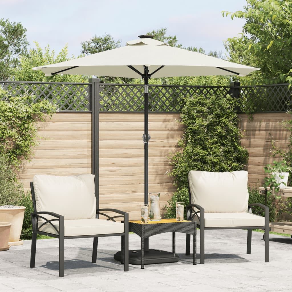 Vidaxl Sombrilla De Jardín Con Poste De Acero Blanca 225x225x212 Cm_1