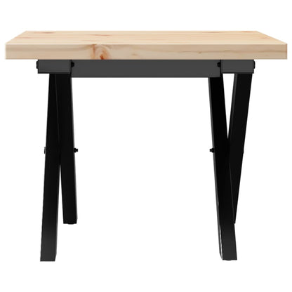 Mesa De Centro Marco X Madera Maciza Pino Y Acero 40x40x35,5 Cm_2