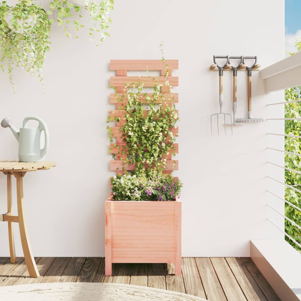 Jardinera Con Estantería Madera Maciza Douglas 39x39,5x114 Cm_1