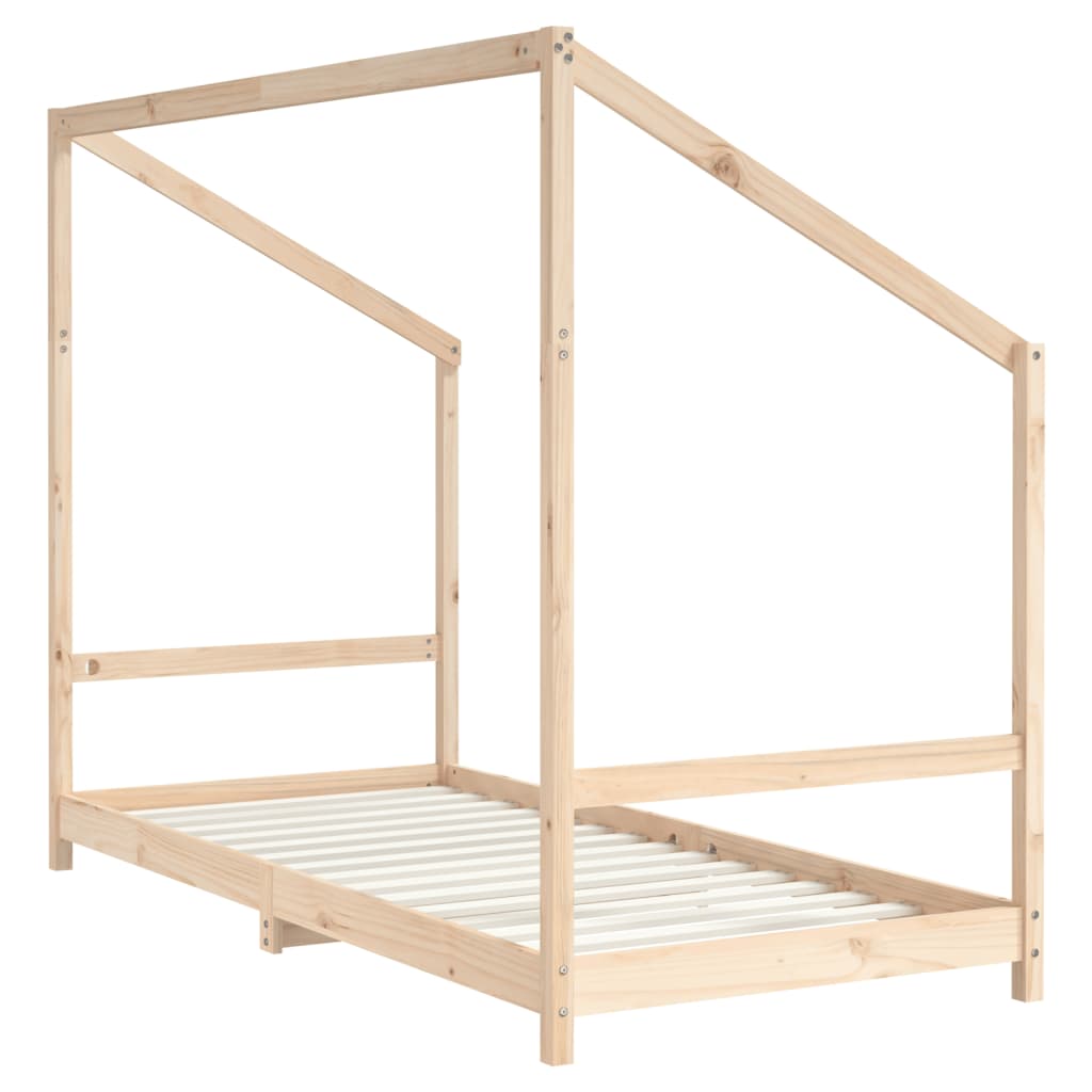 Estructura De Cama Para Niños Madera Maciza De Pino 90x200 Cm / Vetonek_3