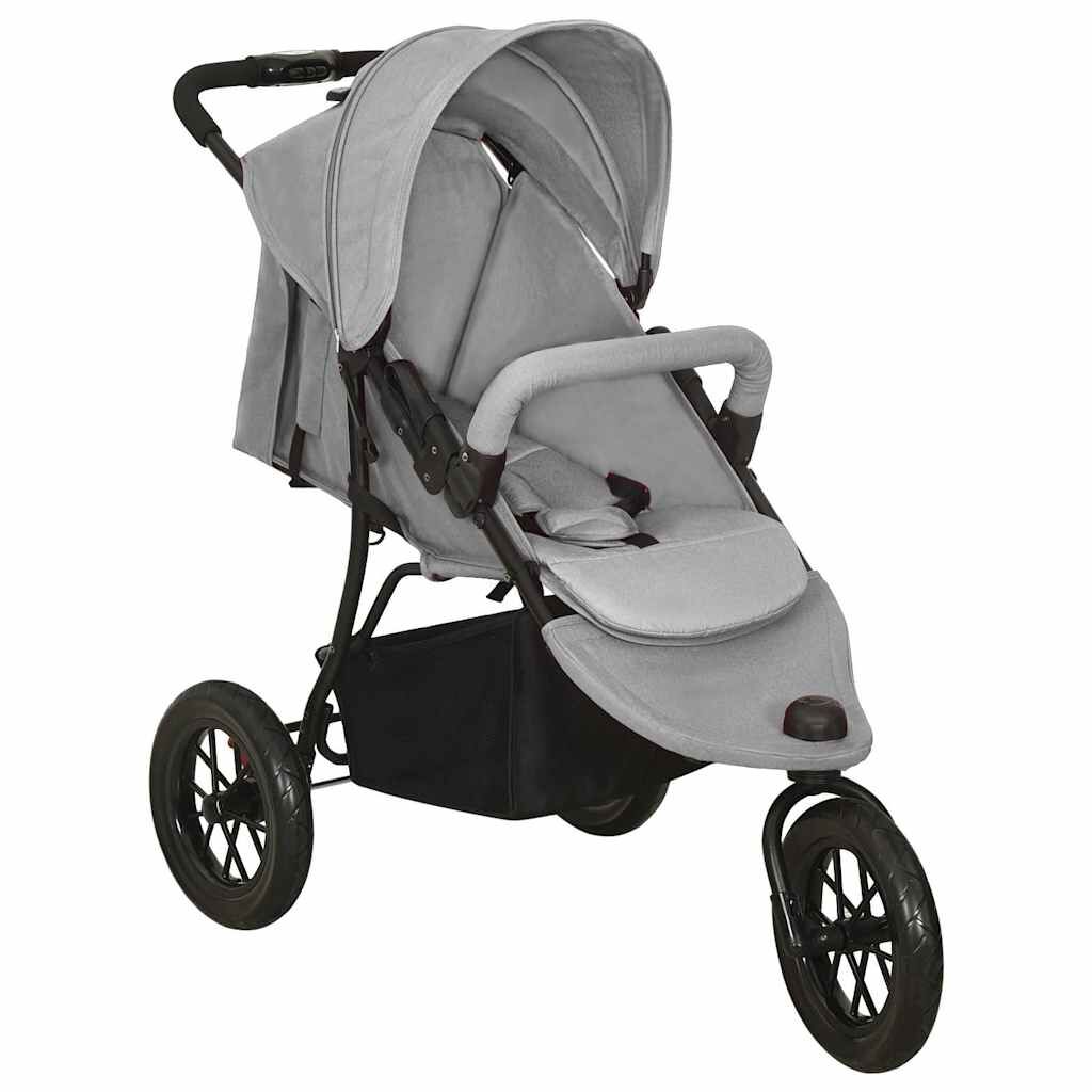 Vidaxl Carrito De Bebés De Acero Gris Claro_0