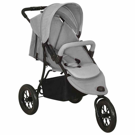 Vidaxl Carrito De Bebés De Acero Gris Claro_0